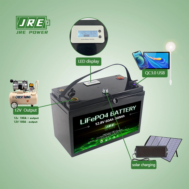 12V 60ah USB LED Solar System Li-ion Battery/Multi-Functional Battery