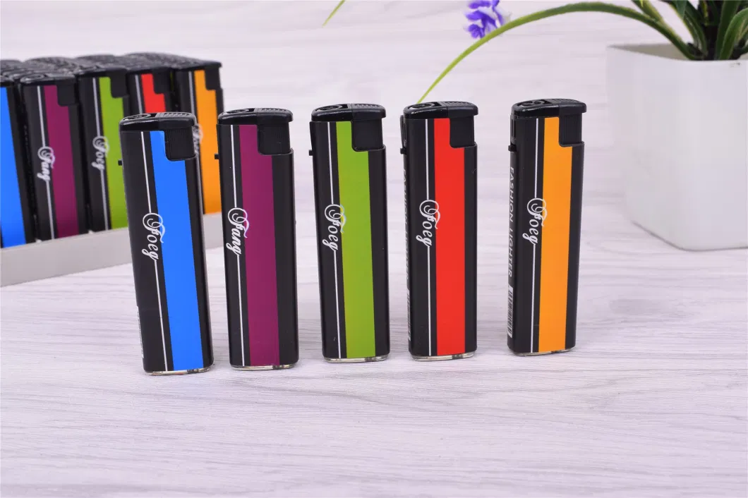 8.0cm Refillable Wind-Proof Electronic Plastic Lighter Solid Color
