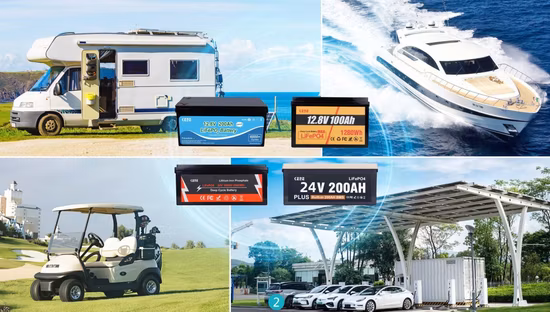 ODM&OEM LiFePO4 Battery 12V 100ah 200ah 300ah for Agv RV Marine Golf Cart Home Energy Solar Storage with Bluetooth APP & Self
